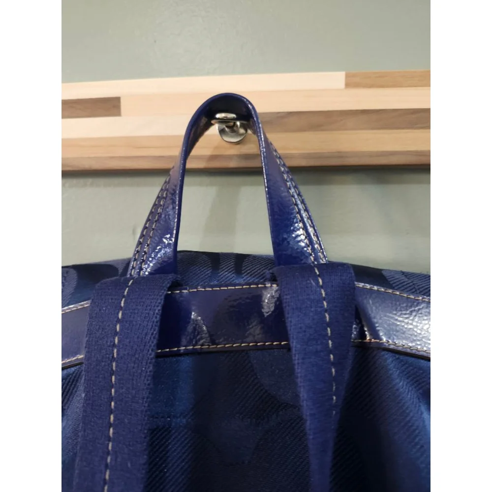 Coach Blue Signature C Canvas Backpack One Size
